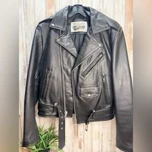 Vintage Open Road Genuine Leather Biker Moto Jacket - Men's Size 40